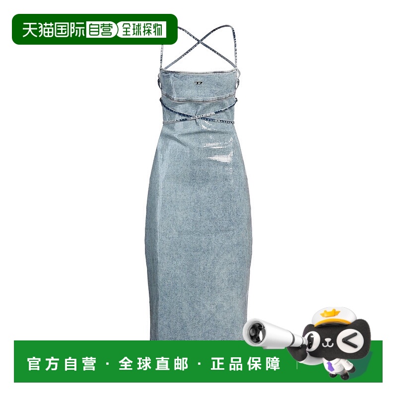 1h可退 香港直邮Diesel 迪赛 女士 牛仔连衣裙 blue蓝色 舒适时尚