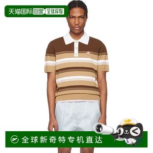 香港直邮Casablanca 棕色条纹 1小时内可退 男士 MS25KW9 Polo 衫