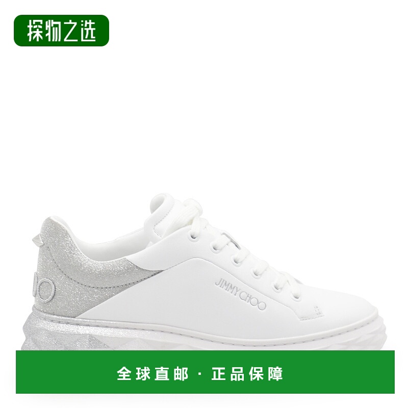 香港直邮Jimmy Choo 周仰杰 女士 白色银色运动鞋 DIAMONDMAXIFII