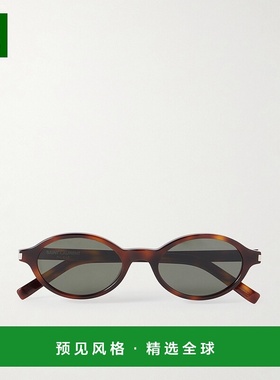 香港直邮Saint Laurent 圣罗兰 女士 Jeanne 椭圆框龟甲色醋纤太