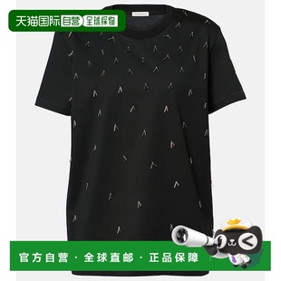 香港直邮Moncler black黑色 盟可睐 精饰棉质T恤 舒 女士 1h可退