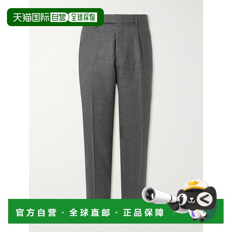 香港直邮Zegna 杰尼亚 男士 锥形褶裥羊毛裤子 UGI24A2TP45