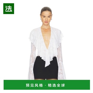 香港直邮NORMA 长袖 KAMALI 女士 深V领皱褶 诺玛·卡玛丽 1h可退