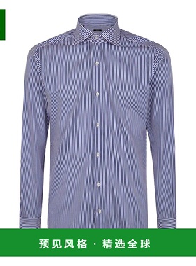 香港直邮BARBA 男士衬衫 I1U13P0147083U03 SS2025 蓝色