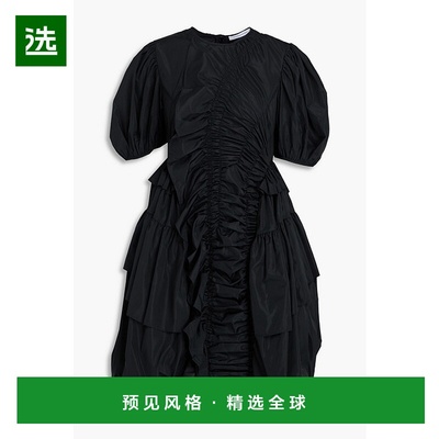 1h可退 香港直邮Cecilie Bahnsen 女士 Olena 荷叶边塔夫绸迷你连