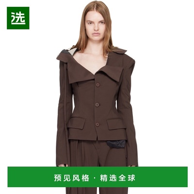 1h可退 香港直邮Ottolinger 女士 棕色露肩西装外套 12360062305