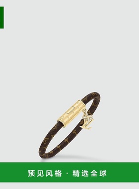 1h可退 欧洲直邮LV/路易威登 女士金色/黑色黄铜/帆布手链新款