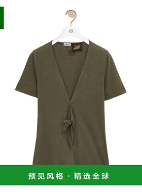 1h可退 香港直邮LOEWE 罗意威 女士 V领短袖T恤 S616Y07X61上衣