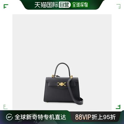 欧洲直邮VERSACESmall Top Handle Bag - Versace - Leather - Bl