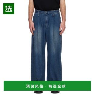 1h可退 香港直邮Wooyoungmi 吴阳米 男士 蓝色 Wide Folding 牛仔