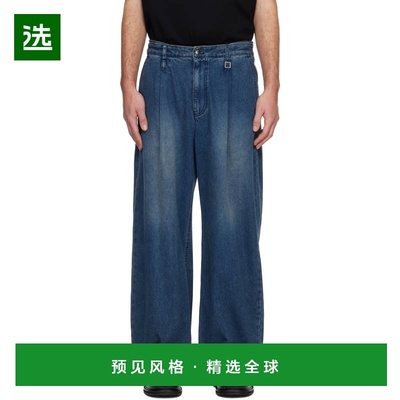1h可退 香港直邮Wooyoungmi 吴阳米 男士 蓝色 Wide Folding 牛仔