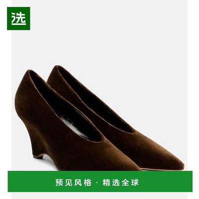 1h可退 香港直邮Le Monde Beryl 女士 Victoria 70 天鹅绒坡跟鞋