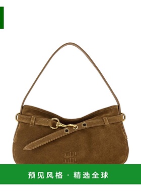 1h可退 香港直邮Miu Miu 缪缪 女士 Aventure 绒面革手提包 5BC18