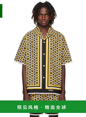 1h可退 香港直邮Valentino 华伦天奴 男士 黑色 & 黄色衬衫 7V3AA