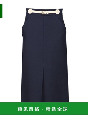 香港直邮valentino 华伦天奴 女士 繫帶前開衩半身裙 7B3RADM51CF