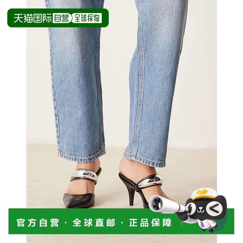 1h可退 香港直邮ASOS 女士 Payback 设计高跟凉拖(黑色)