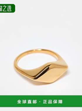 香港直邮ASOS 女士 signet 防水不锈钢设计色调戒指(金色)