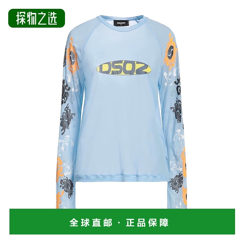 香港直邮Dsquared2 二次方 女士 T恤 blue蓝色 舒适时尚