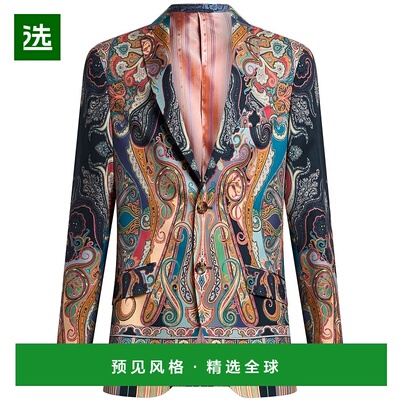 1h可退 香港直邮Etro 艾特罗 男士 花卉佩斯利印花西服 MRCA00069