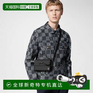 钱包 欧洲直邮LV 路易威登 Steamer男士 黑色压花牛皮可穿戴式
