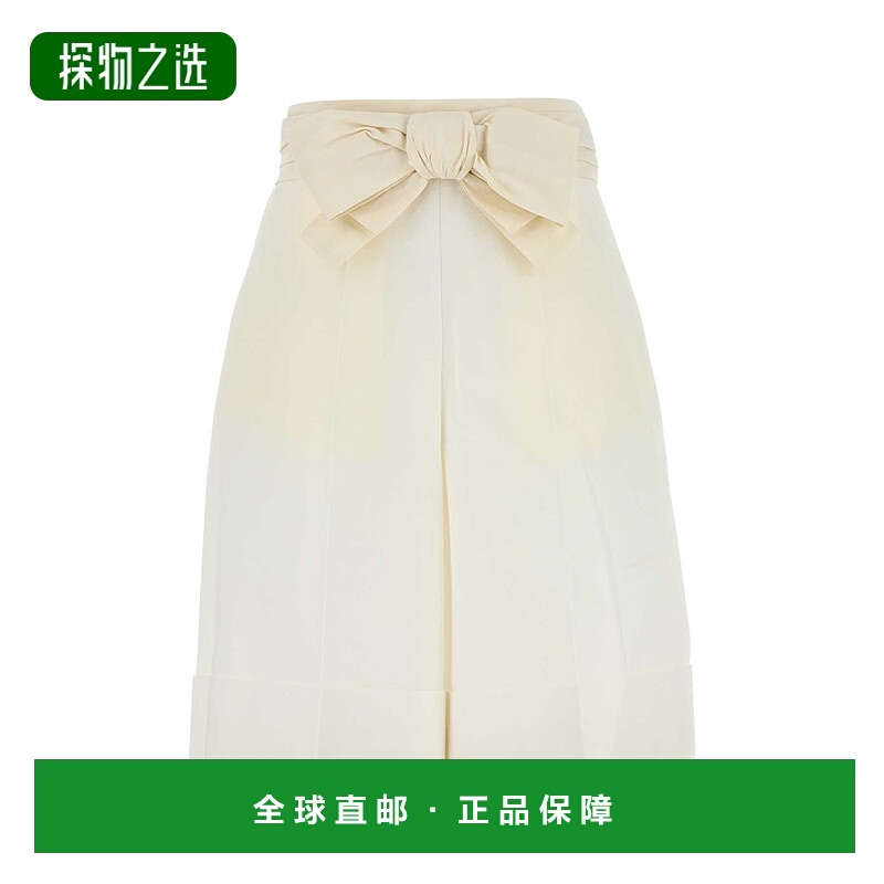 香港直邮valentino 华伦天奴 女士 白色棉混纺百慕大短裤 7B3RD0M