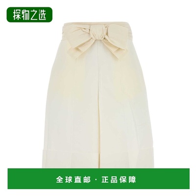 香港直邮valentino 华伦天奴 女士 白色棉混纺百慕大短裤 7B3RD0M