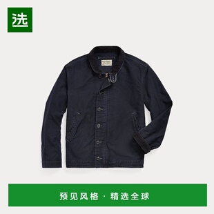 欧洲直邮RALPH LAUREN拉夫劳伦 RRL灯芯绒领海军蓝棉质夹克