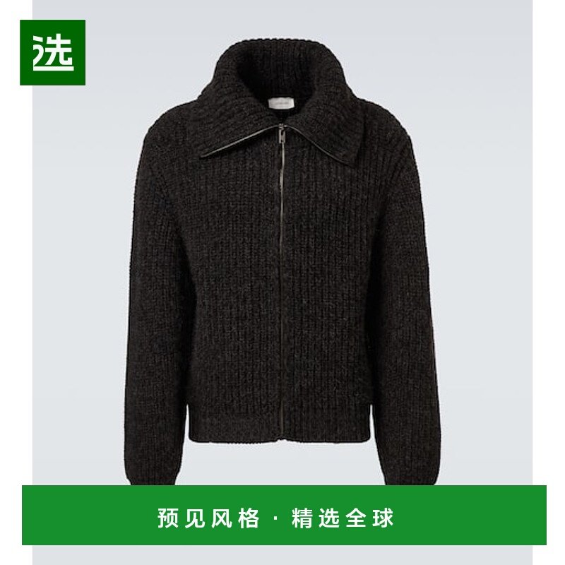 香港直邮Lemaire 男士 羊驼毛牦牛羊毛拉链针织开衫