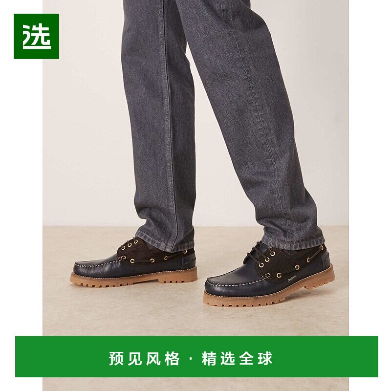 香港直邮barbour 巴伯尔 男士 Deck 船鞋(海军蓝)