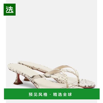 1h可退 香港直邮Amina Muaddi 女士 Juliette 45 皮质人字拖