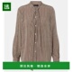 舒适时尚 香港直邮NILI 条纹真丝衬衫 brown棕色 LOTAN 女士