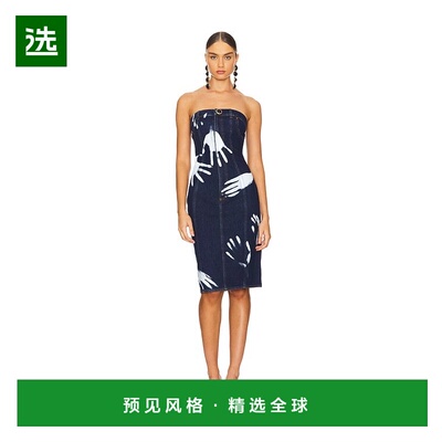 1h可退 香港直邮AREA 女士 Handprint 抹胸中长连衣裙 FW24AWDR00