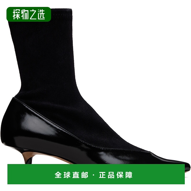 香港直邮Jacquemus 女士 黑色 The Tourni pumped 踝靴 25HFOW001