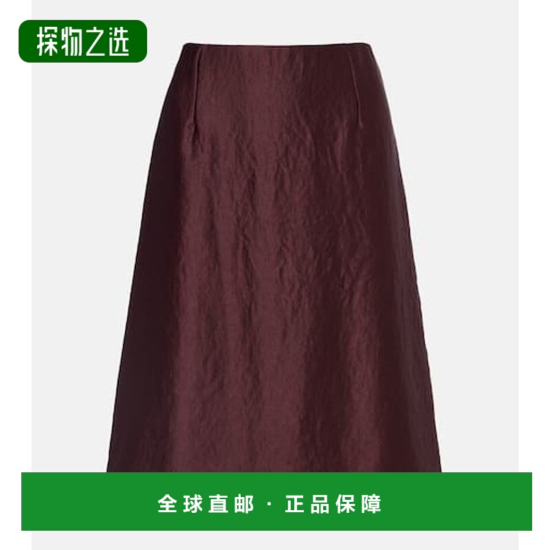 香港直邮VINCE 女士 缎面中长半身裙 red红色 舒适时尚