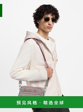 欧洲直邮LV/路易威登 Nil男士灰色帆布单肩包