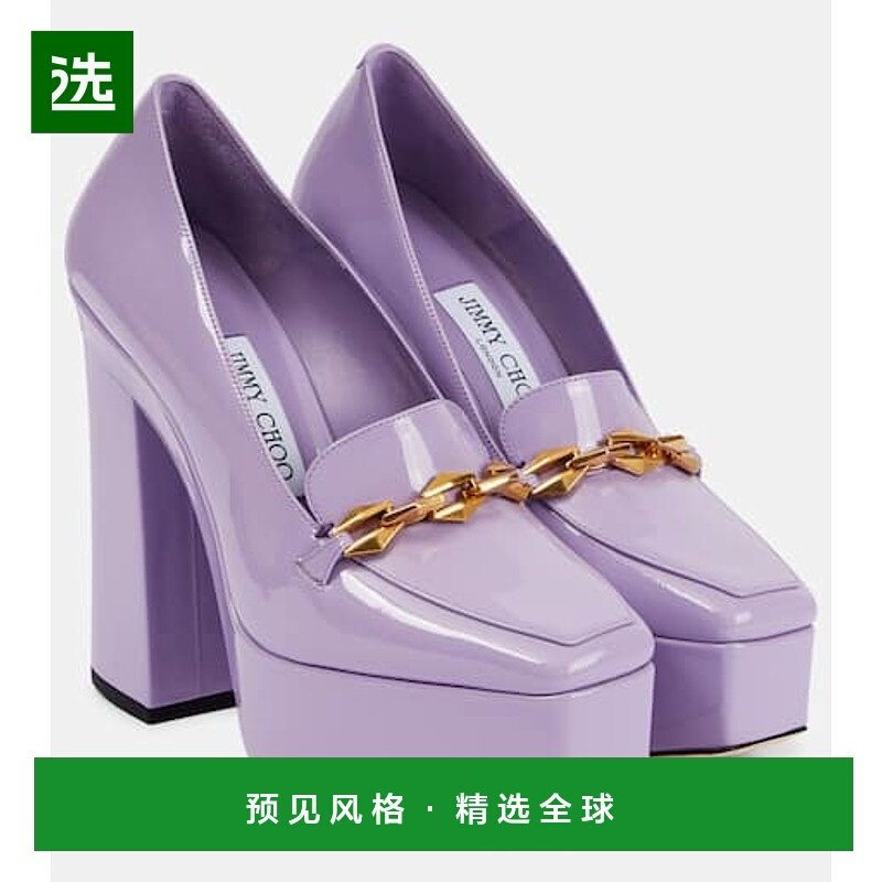 香港直邮Jimmy Choo 周仰杰 女士 Diamond Tilda 精饰漆皮浅口鞋