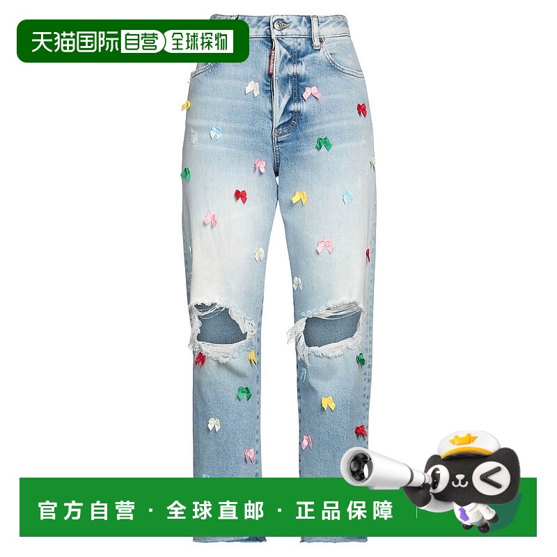 1h可退 香港直邮Dsquared2 二次方 女士 牛仔长裤 blue蓝色 舒适