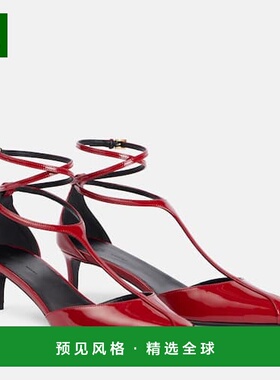 1h可退 香港直邮KHAITE 女士 Mia 45 漆皮浅口鞋 red红色 舒适时