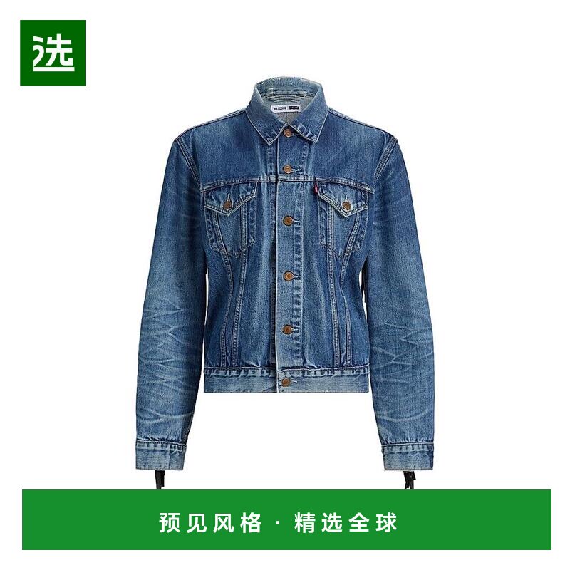 【美国直邮】re done 女士 皮质外套长袖夹克