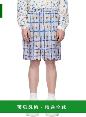 1h可退 香港直邮Marni 玛尼 男士 蓝色 Saraband 短裤 PUMU0049M5