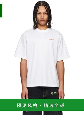 1h可退 香港直邮Off-white 男士 白色 Tape Arrow T 恤 OMAA120S2