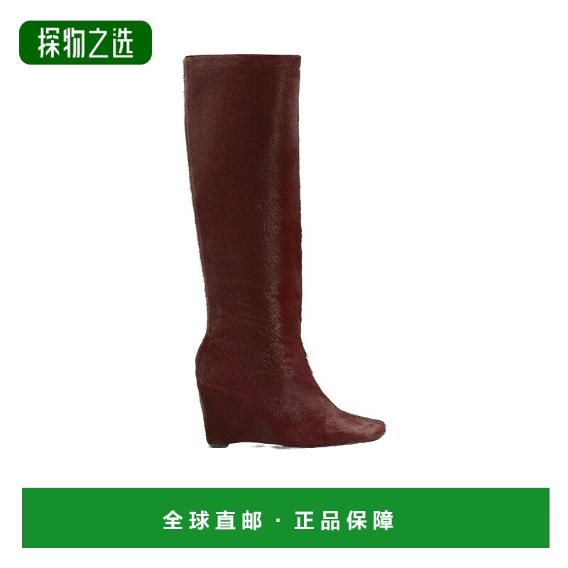 香港直邮Ami Paris 方头坡跟及膝靴 FSV820AL0120.