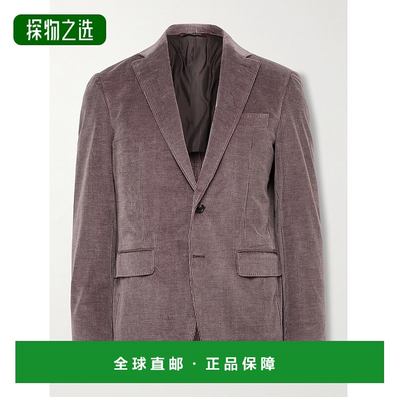 香港直邮Canali 康钠丽 男士 Kei 修身棉混纺灯芯绒西装外套 AX05