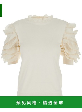 香港直邮Chloe 短袖荷叶边T恤 C24UMP15510