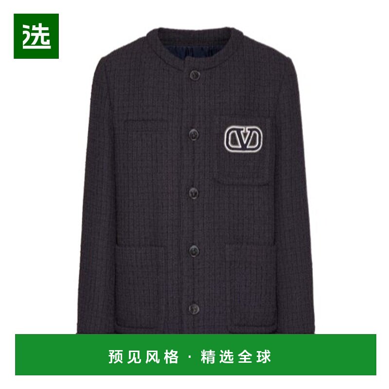 香港直邮Valentino 标志性 VLOGO 拼饰花呢休闲夹克 3V3CE2779GA