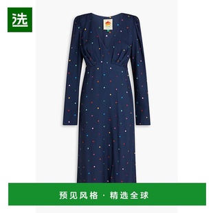 香港直邮FARM 波尔卡圆点绉纱中长连衣裙 RIO Lucy 女士 1h可退