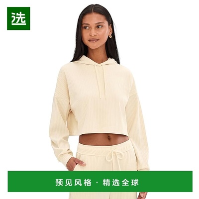 1h可退 香港直邮beyond yoga 女士 Breathe 舒适罗纹短款连帽衫