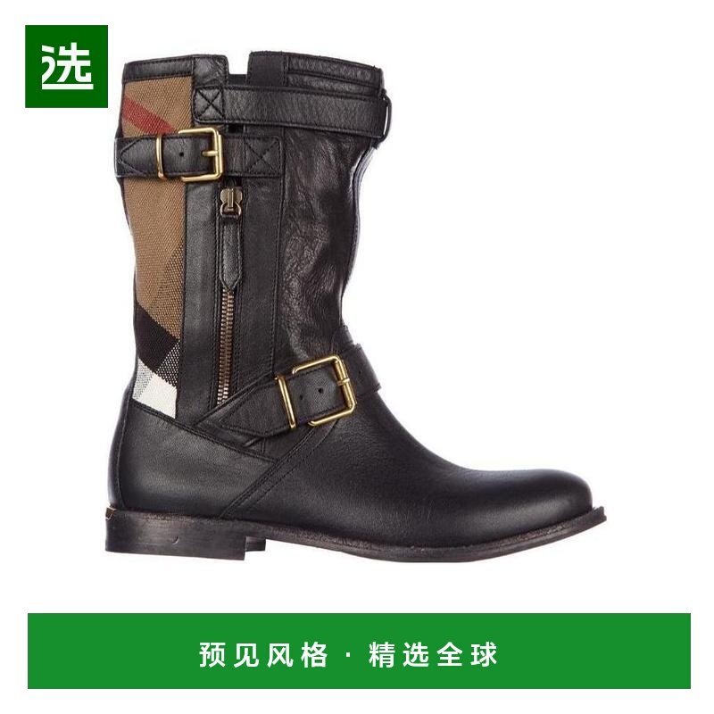 香港直邮Burberry 格纹帆布短筒靴 39412861正品时尚保暖轻便舒适,女鞋,时装靴,淘宝优惠券,粉丝福利购,淘宝优惠卷