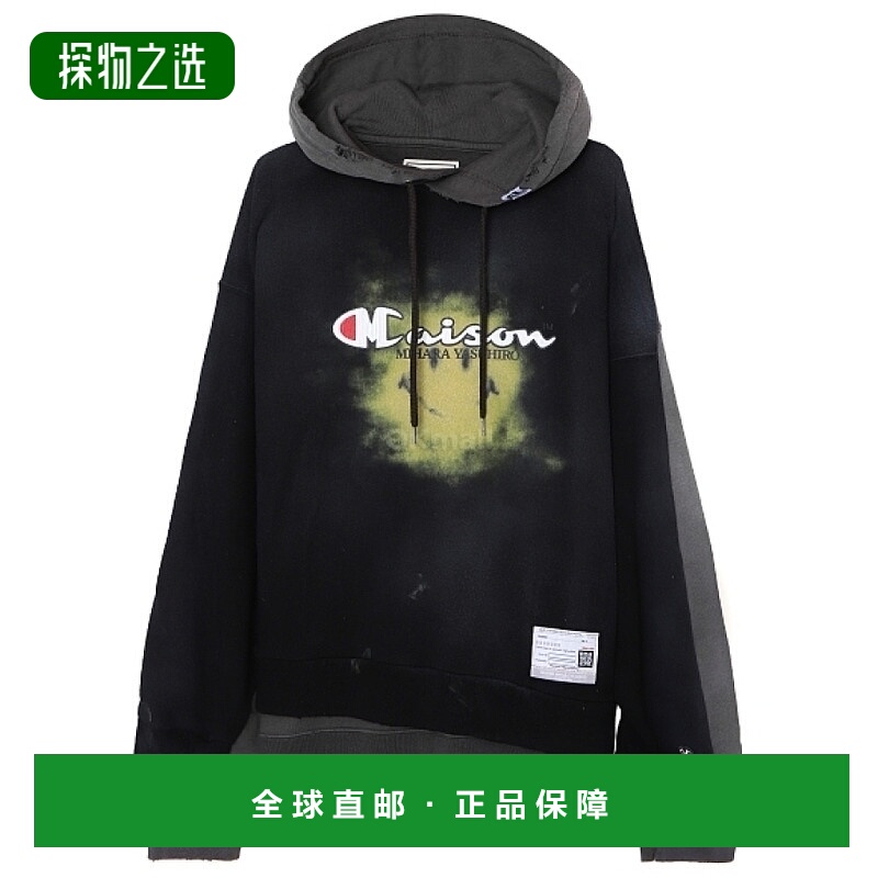 韩国直邮MIHARA YASUHIRO A10HD561 黑色 连帽拉链衫卫衣