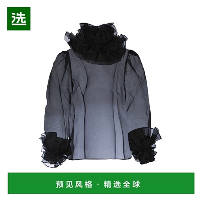 1h可退 香港直邮Bode 女士 荷叶边衫 WRSH000001BLACK black黑色